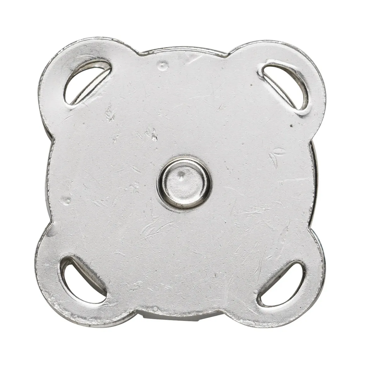Magnetlås av metall, sølvfarget, 2×2 cm