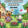Malebok Cozy Garden Friends, koselig malebok med 40 avslappende motiver, 25×25 cm