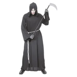 Mannen med ljåen-drakt i voksenstørrelse for utkledning til Halloween og karneval