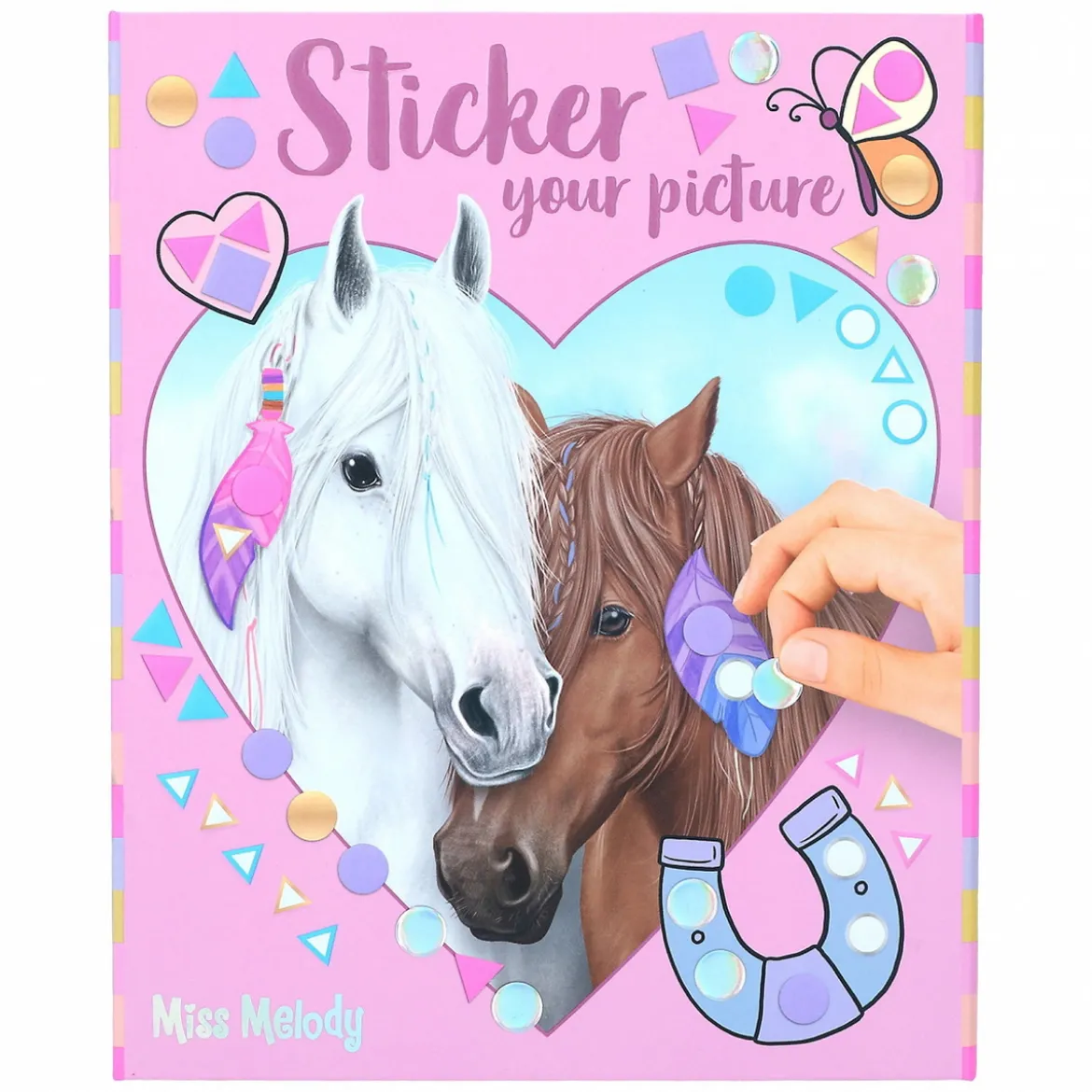 Miss Melody Sticker your picture – 25 hestemotiver og 10 sider klistremerker – 16,5×20 cm