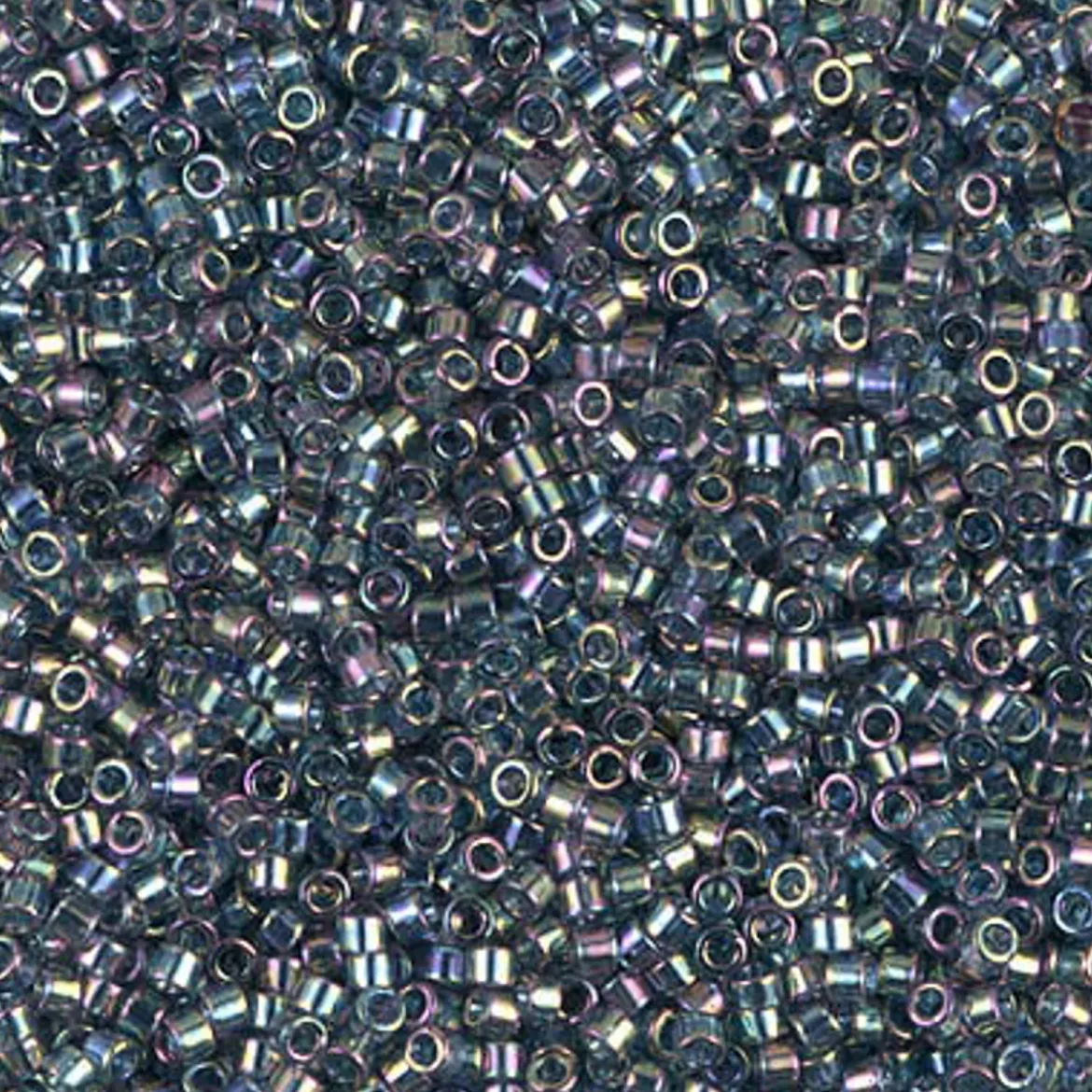 MIYUKI Delica 11/0 blågrå 5 g – DB0111 Transparent Blue Gray Luster Rainbow