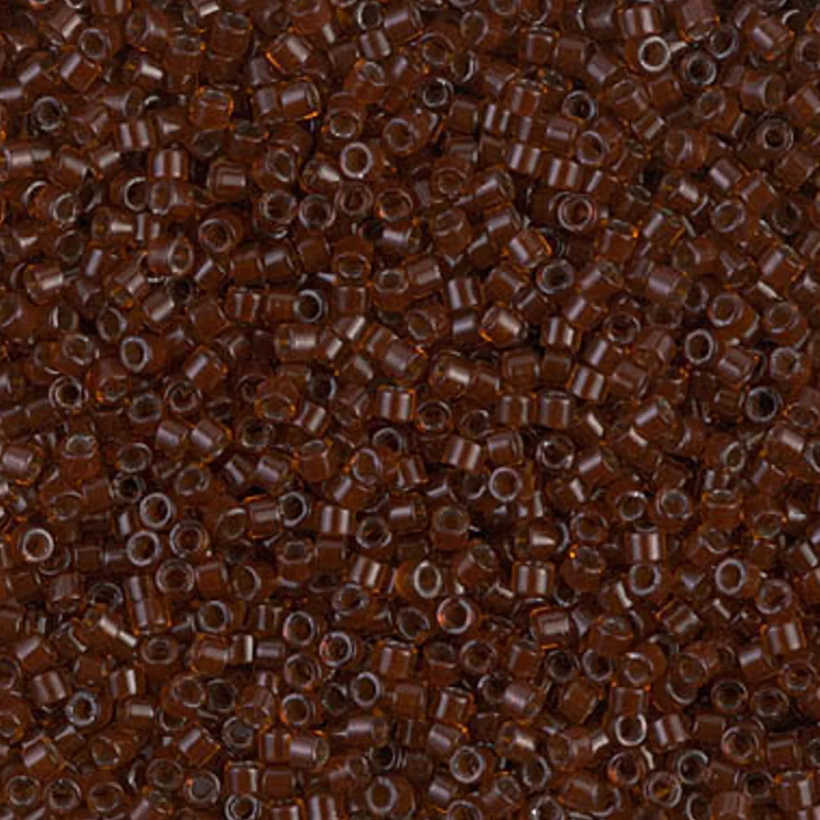 MIYUKI Delica 11/0 mørkebrun 5 g – DB1392 Dark Topaz Lined Rootbeer