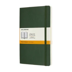 Moleskine Classic Notebook Large (13×21 cm), grønn myk perm – 240 linjerte sider