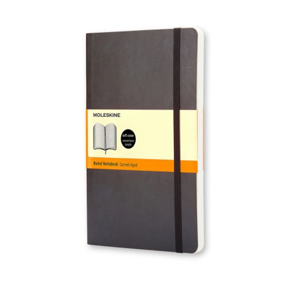 Moleskine Classic Notebook Large (9×14 cm), svart myk perm – 192 linjerte sider