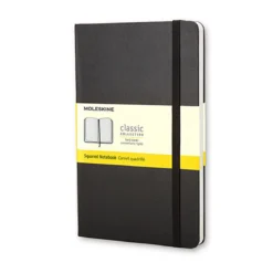 Moleskine Classic Notebook Large (13×21 cm), svart hard perm – 240 rutete sider