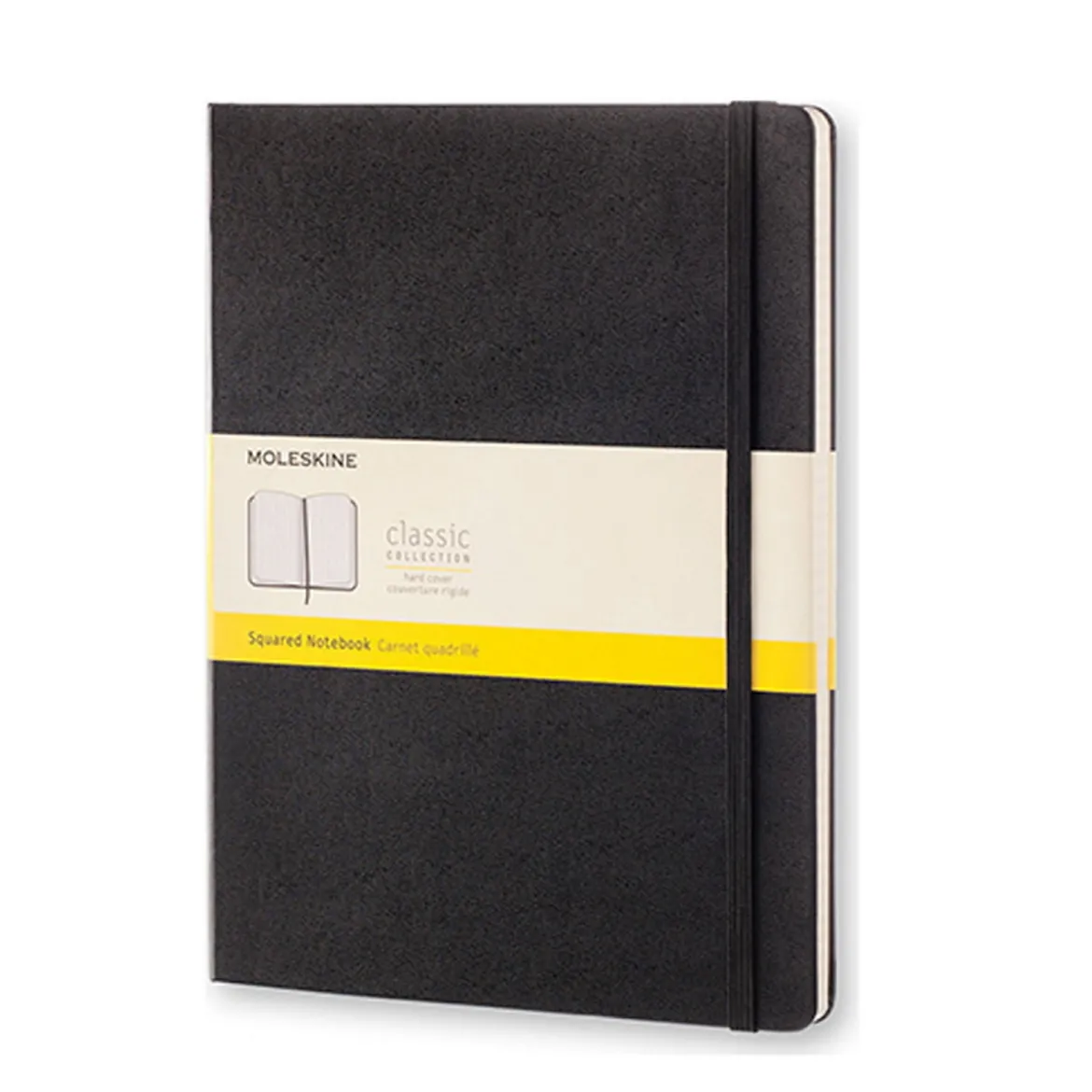 Moleskine Classic Notebook XL (19×25 cm), svart hard perm – 192 rutete sider