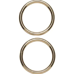 Motringer O-ringer av metall, gullfargede, Ø4 cm. 2 stk.