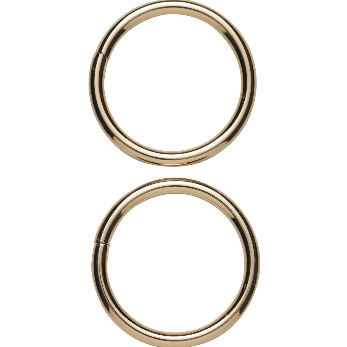 Motringer O-ringer av metall, gullfargede, Ø4 cm. 2 stk.