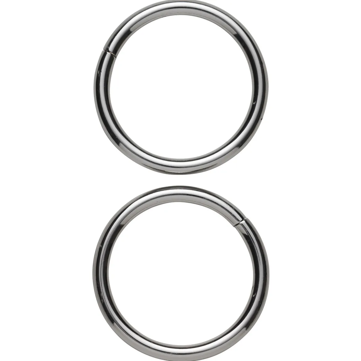 Motringer O-ringer av metall, sølvfargede, Ø4 cm. 2 stk.
