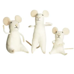 Musefamilie hvit H 6,5-10 cm 3