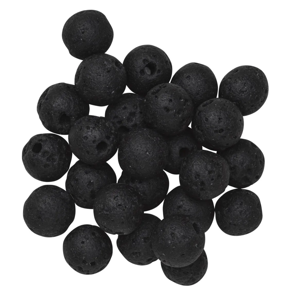 Naturlige lavaperler av 100 % lava 8 mm 25 stk.