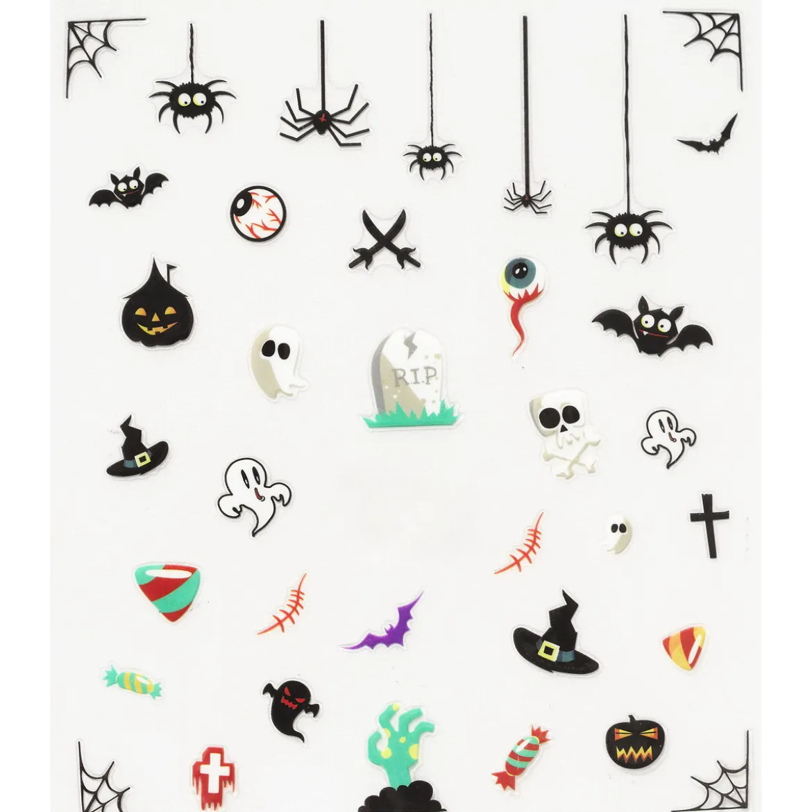 Neglstickers Halloween – 36 ekle neglklistremerker med Halloween-motiv