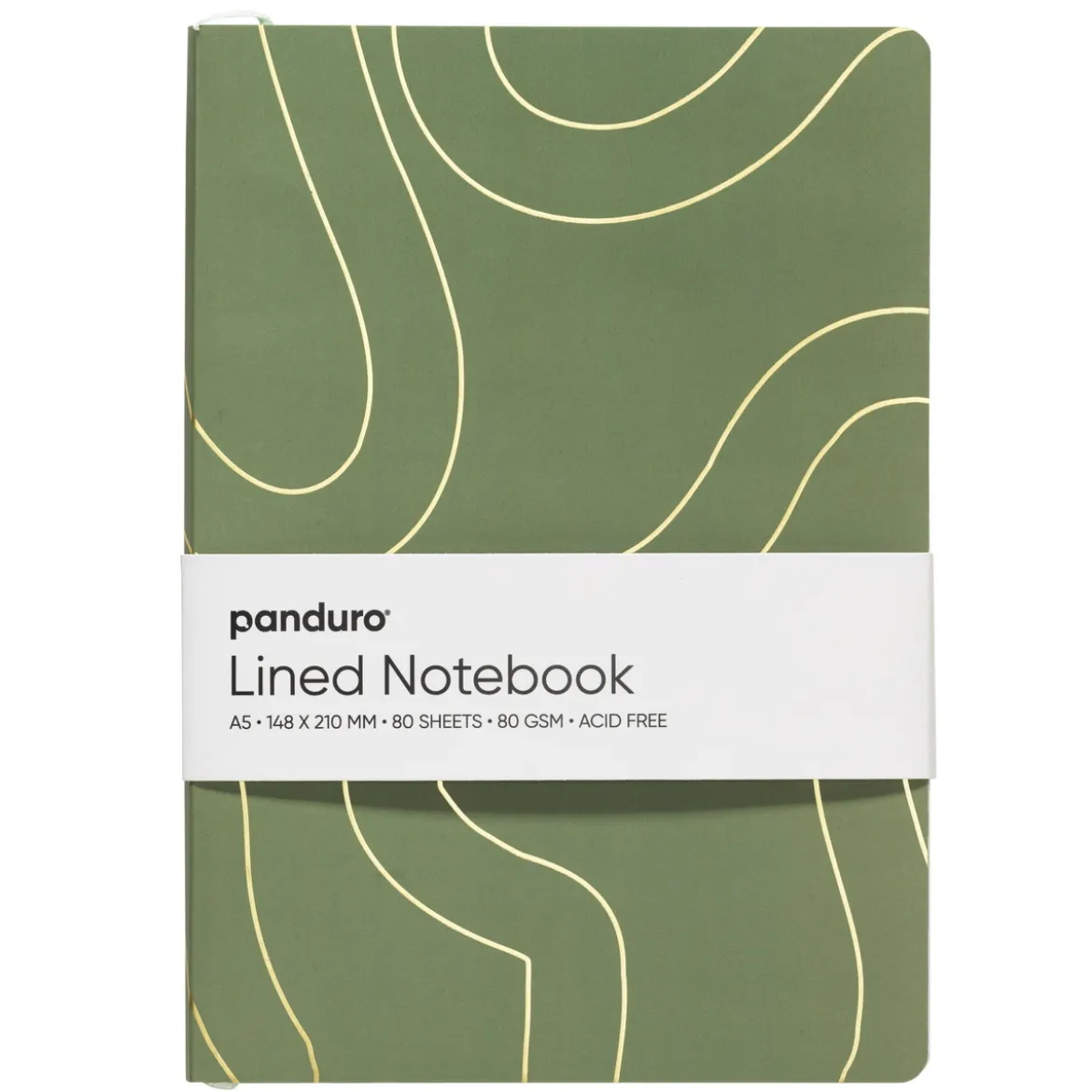 Notatbok A5 (148×210 mm), 80 linjerte ark, 80 g/m²