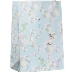 24 næringsmiddelgodkjente poser av papir, 16×9×23 cm – bobler og fabeldyr!