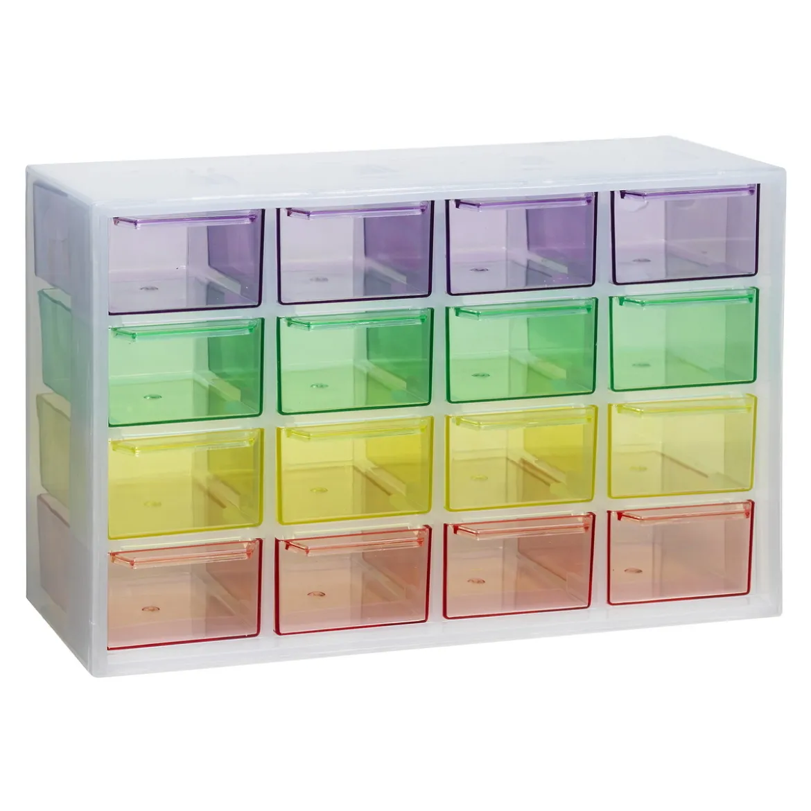 Oppbevaringskommode med 16 fargerike skuffer, 22,6×8,8×14,4 cm