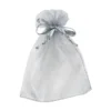Organzaposer gaveposer av organza 10-pakning, transparent sølv 9×11,5 cm