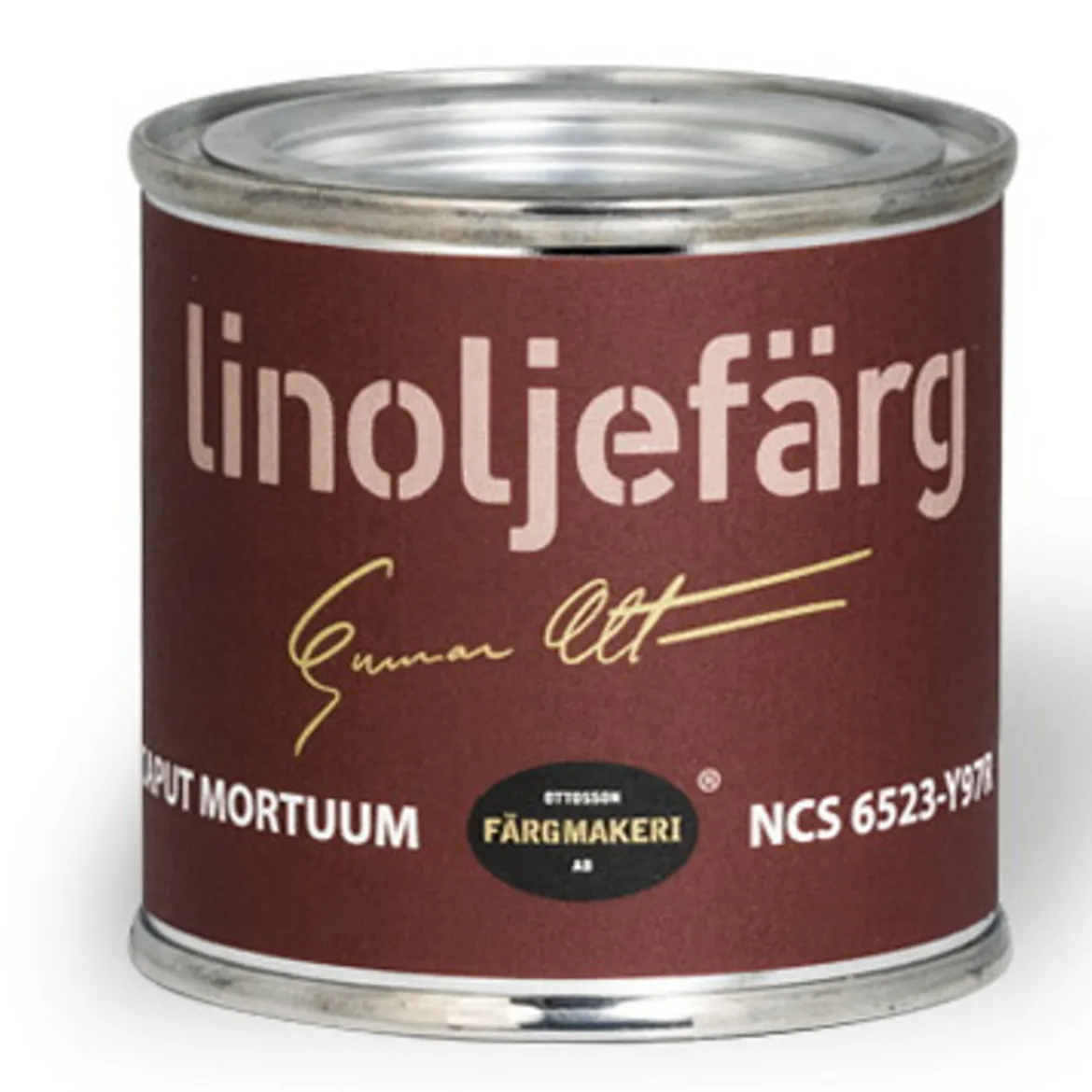 Ottossons Färgmakeri linoljemaling 100 ml, Caput Mortuum 6523–Y97R
