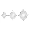 Ovale anheng / charms med ringer. 3 stk. sølvfargede, 15×17 / 20×22 / 23×27 mm