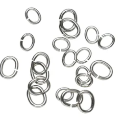 Ovale motringer miks 20-pakning sølvfarge – 3×4 mm og 5×6 mm, 10 av hver