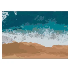 Paint by number / mal etter tall – strand, 35×25 cm + 18 farger og 3 pensler