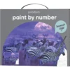 Paint by number / mal etter tall – natt på savannen, 28×35,5 cm + 19 farger og 3 pensler