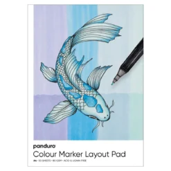 Panduro colour marker block A4 (210×297 mm), vekt 80 gram, 50 ark – perfekt til å lage skisser med markers og tusjpenner