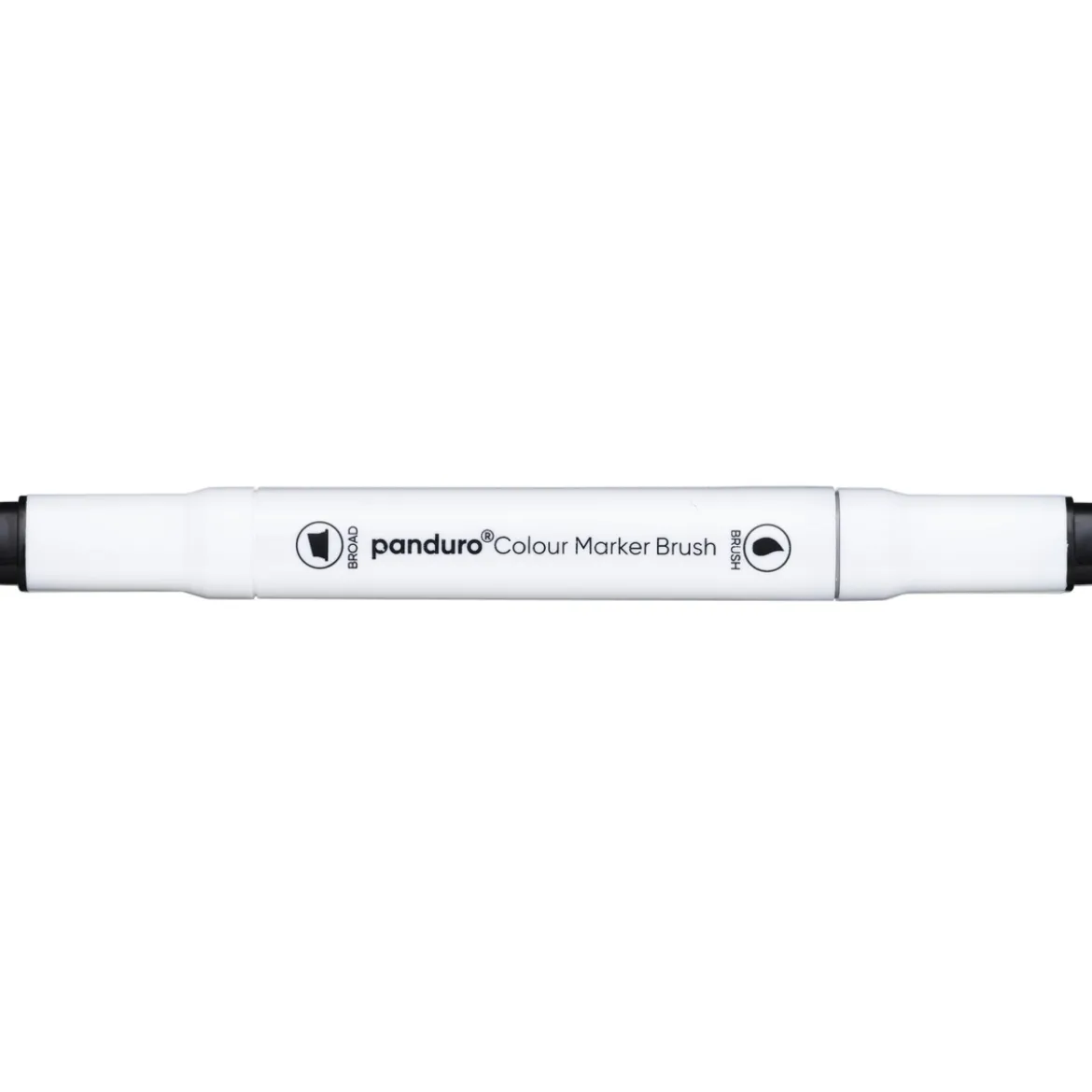 Panduro Colour Marker Brush, penselspiss og skråskjært spiss – Black 120