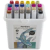 Panduro colour marker brush 24 – twintip-tusjer med penselspiss og skråskjært spiss