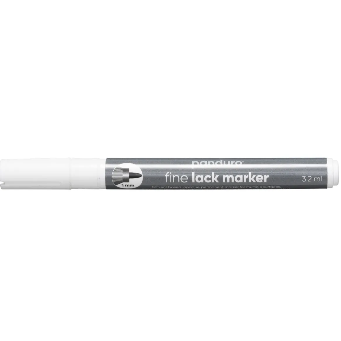 Panduro Lakkpenn Hvit 1 mm