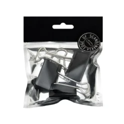 Papirklemme svart 41 mm 3 stk.