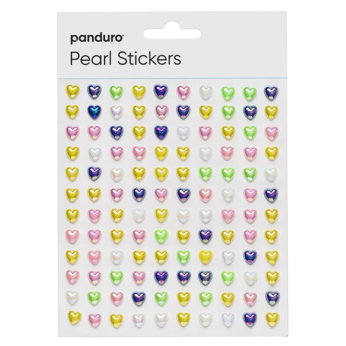Pearl Stickers hjerte fargemiks – til sammen 240 iriserende hjerter med diameter 7 mm