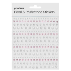 Pearl Stickers / Rhinestonehjerter – miks med 496 hjerter og perler med diameter 2–6 mm