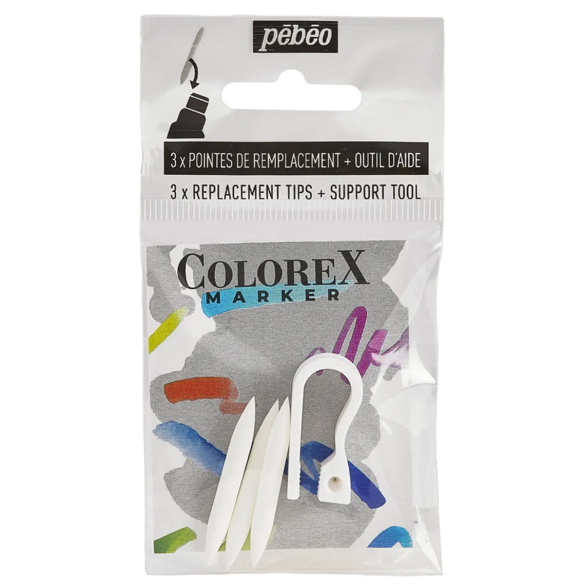 Pebeo Colorex Marker Nibs – erstatningsspisser for markers, 3-pakning penselspisser