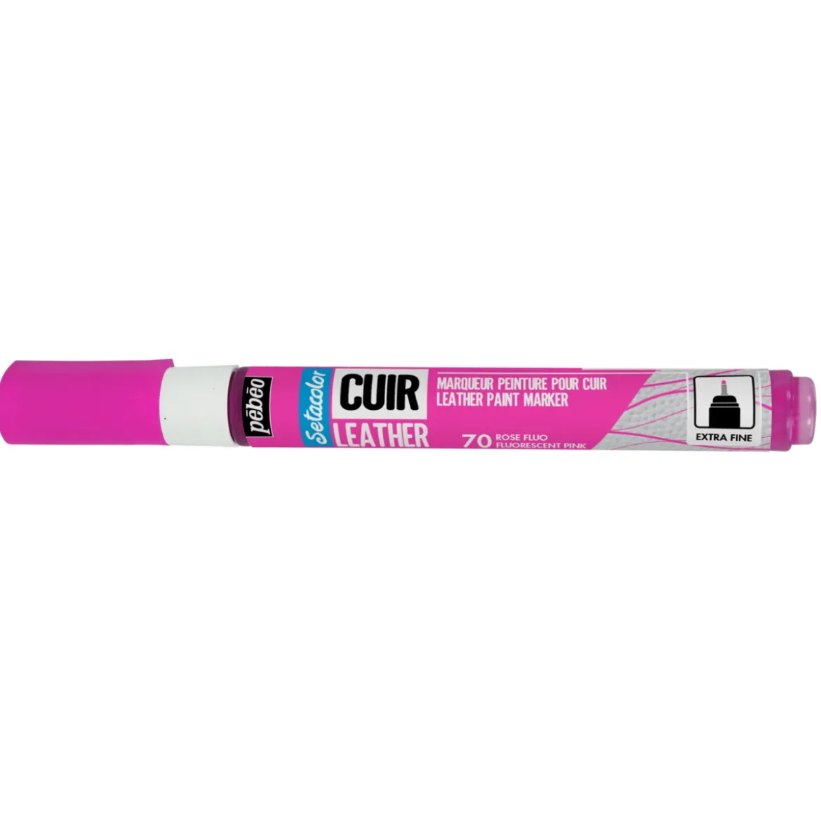 Pebeo Cuir Leather lærfargemarker – Fluorescerende rosa
