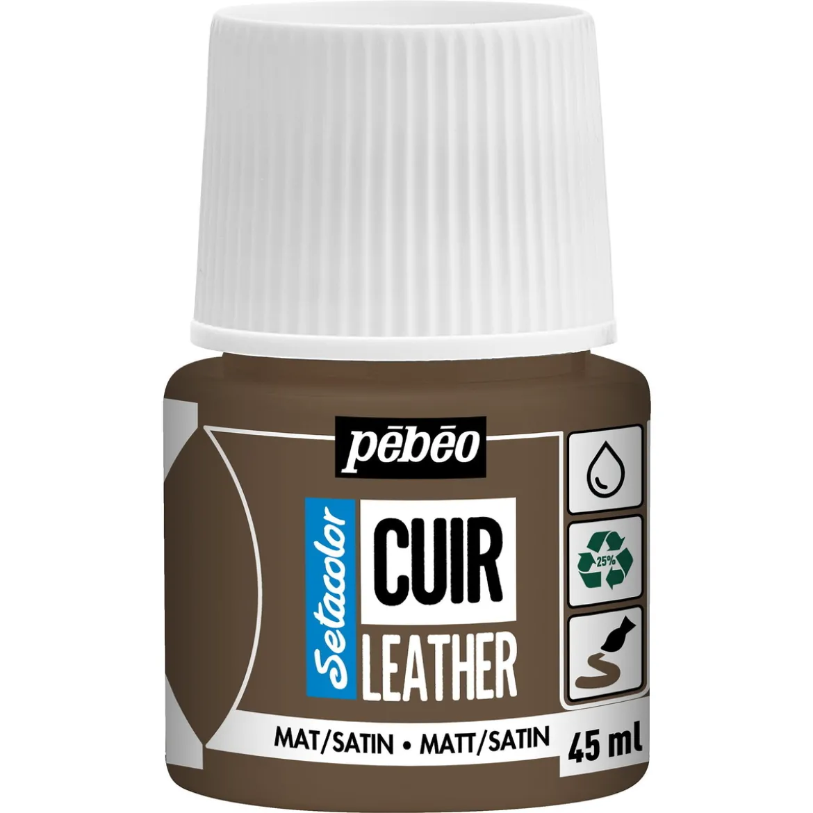 Pebeo Cuir Leather 45 ml lærfarge, farger også PU-lær – terracotta, matt satengfinish