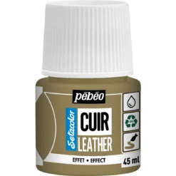 Pebeo Cuir Leather 45 ml lærfarge, farger også PU-lær – gull, metallic