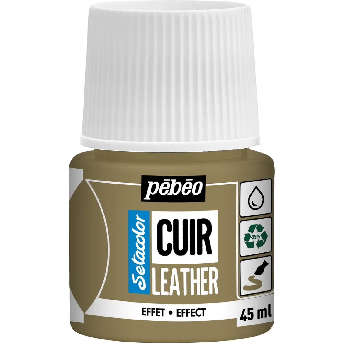 Pebeo Cuir Leather 45 ml lærfarge, farger også PU-lær – gull, metallic