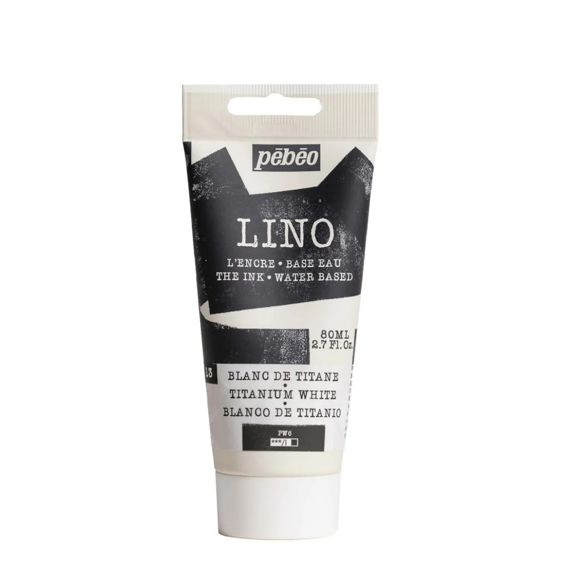 Pebeo Lino Ink 80 ml, vannbasert linoleumsfarge – Titanium White