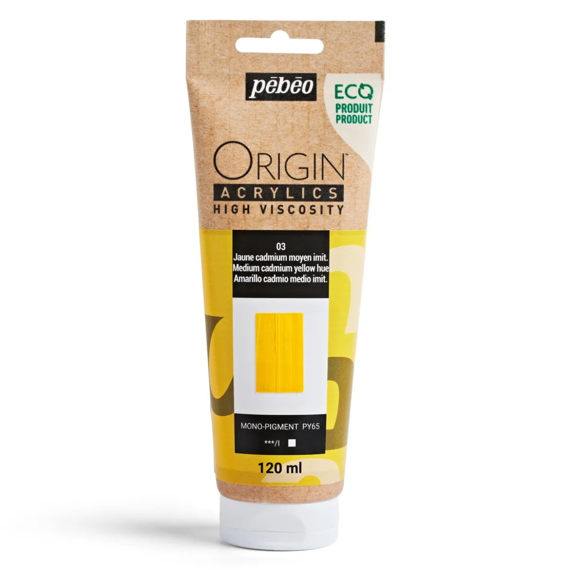 Pebeo Origin Acrylics akrylmaling 120 ml Medium cadmium yellow hue 03