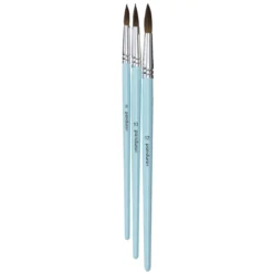 Penselsett akvarellpensler med syntetisk bust 3-pakning store, rund #8, 10, 12