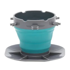 Penselvask med utfellbar kopp og 6 penselholdere. 13,8×13,8 cm, diameter 9,5 cm (kopp)