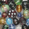 Perlemiks Glass mønstret 25stk