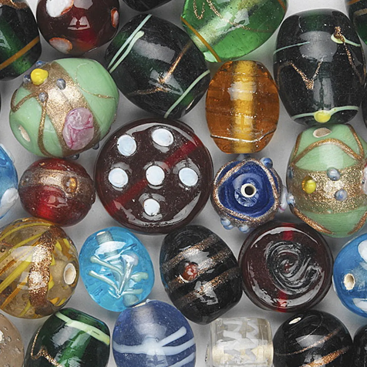 Perlemiks Glass mønstret 25stk