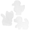 Perleplate Midi 3-pakning – hund, katt og kylling – til våre rørperler med diameter 5 mm