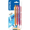 Pilot Frixion Clicker 0,7 mm 3-pakning, pennekropp og blekk i 3 farger – apricot, peach & purple