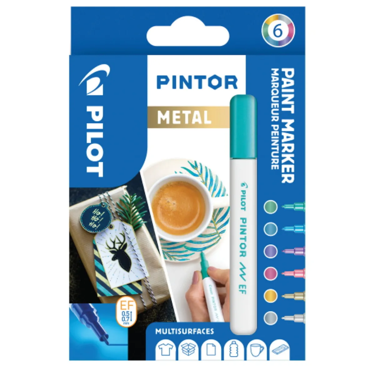 Pilot Pintor EF Metal 6-pk