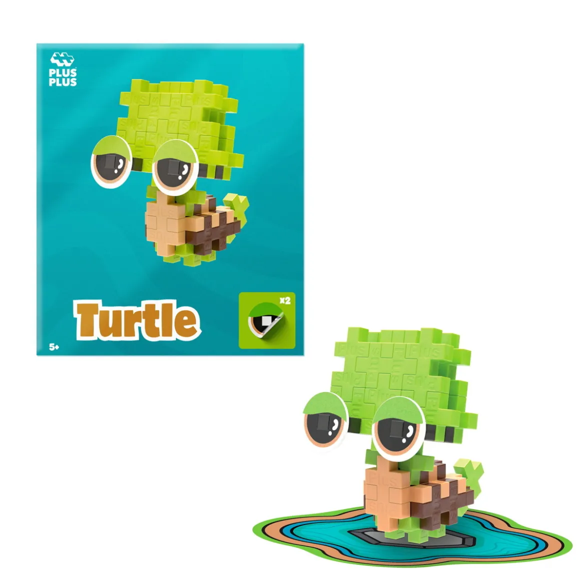 Plus-Plus Pets Turtle, sett med 29 deler som blir en skilpadde!