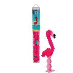 Plus-Plus Tube Flamingo, rør med 100 deler som blir en fin flamingo!