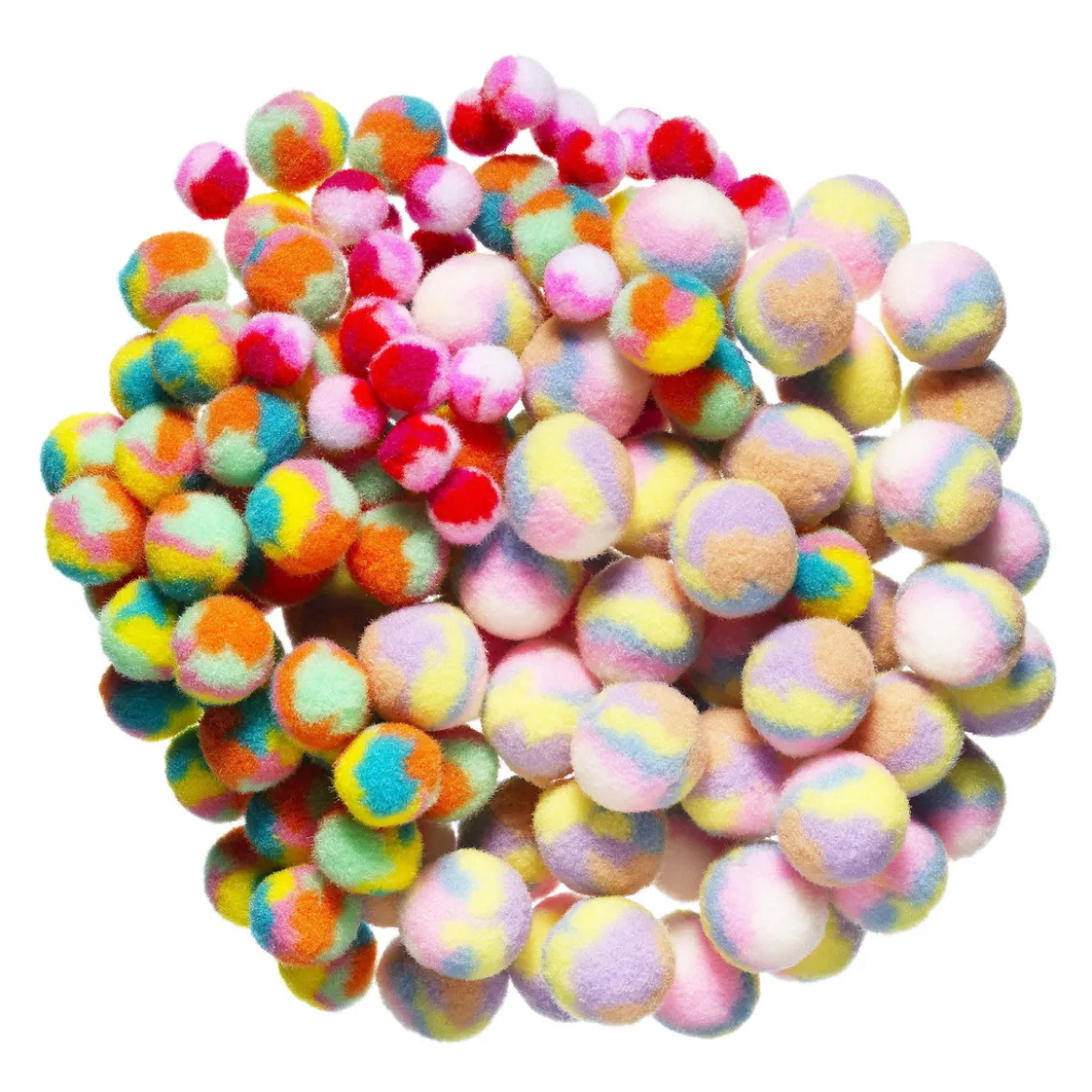 Pom Pom miks flerfargede, Ø15–25 mm, 150 stk.