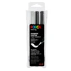 Posca Brush PC-350 3-pakning – svart / svart / hvit